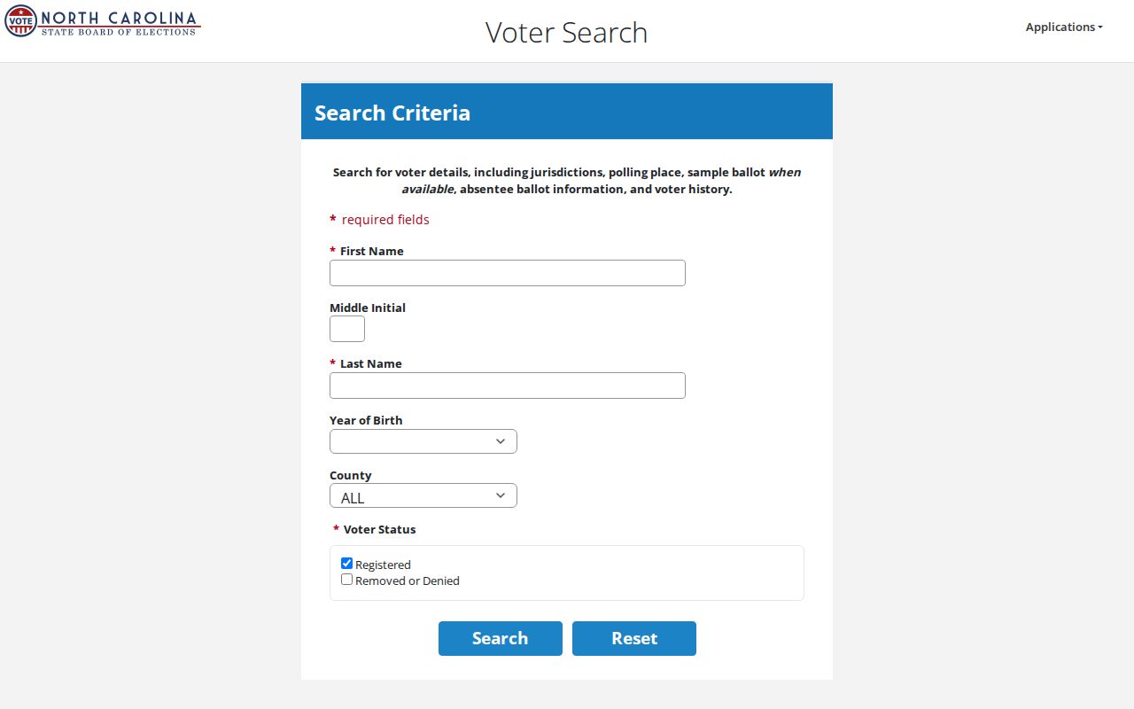 New Hanover residents directory voter lookup fields