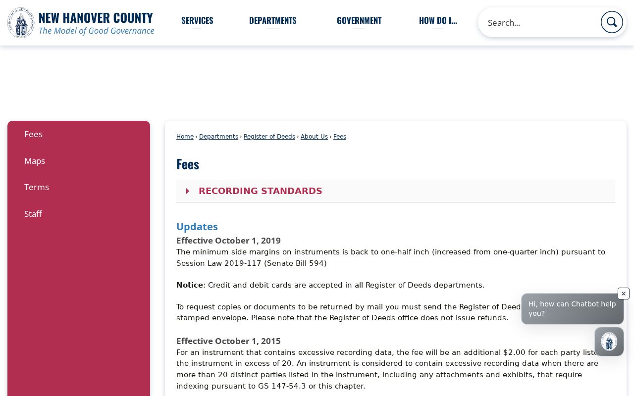 New Hanover Previous Residents Register of Deeds copy fee source