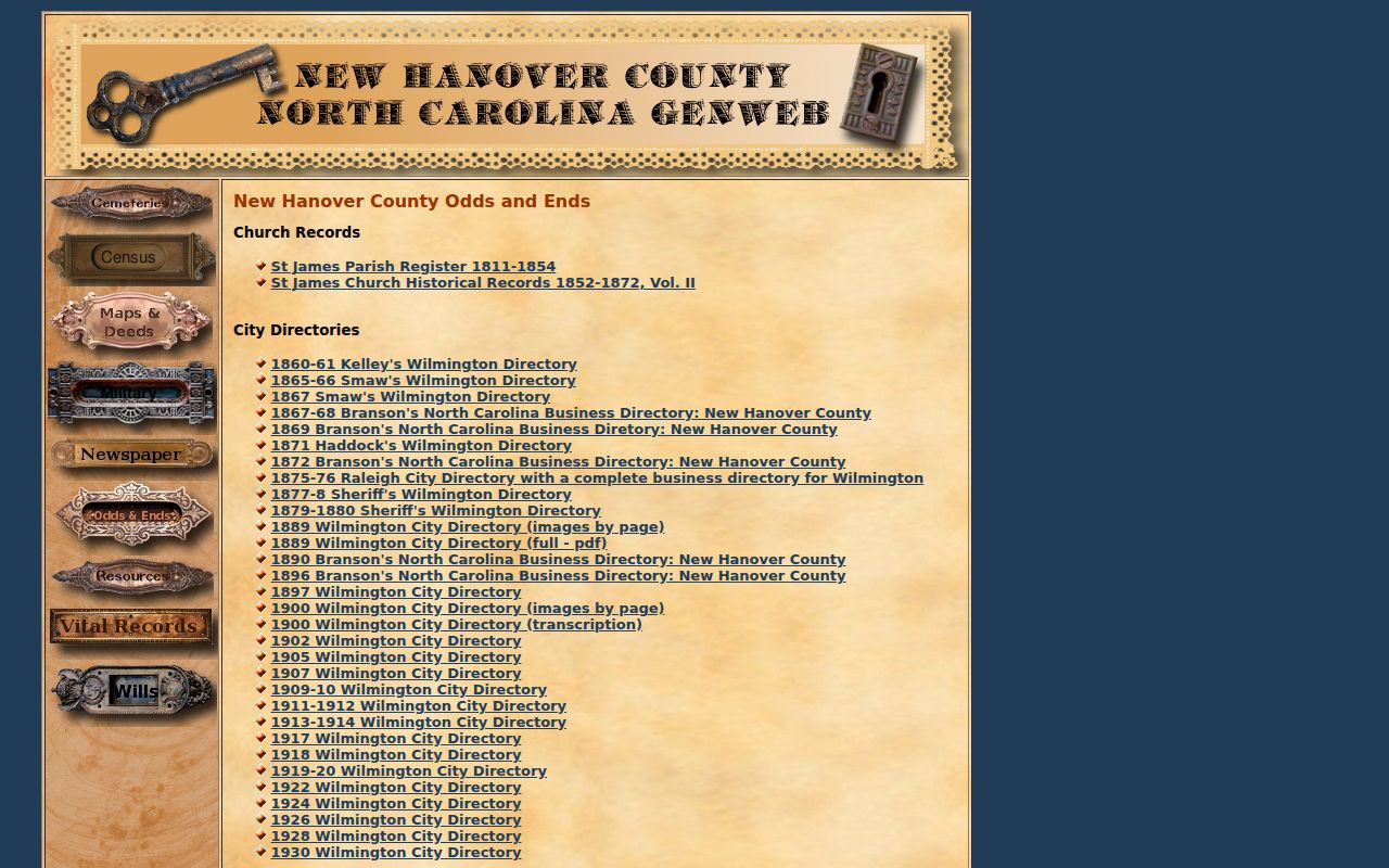 New Hanover city directory local source list